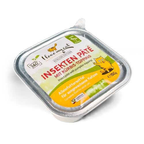 Nassfutter für Igel Insekten Paté mit Kürbis-Topping von I Love My Cat Hypoallergenes Igelfutter, leicht verdaulich, unterstützt die Darmgesundheit, fördert die Nierenfunktion 150 g von I love my cat NATURAL CAT FOOD