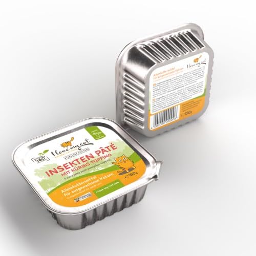 Nassfutter für Katzen Insekten Paté mit Kürbis-Topping von I Love My cat Hypoallergenic katzenfutter leicht verdaulich, stärkt die Darmimmunität, unterstützt Nierenfunktion. (150 g (1er Pack)) von I love my cat NATURAL CAT FOOD