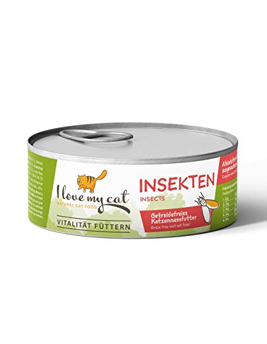 I Love My Cat Katzenfutter Nass mit Insekten Getreidefrei Frei von und Anderen Ungeeigneten Inhaltsstoffen Enthält Natürliche Zutaten für Eine Ausgewogene Fütterung 100 g von I love my cat NATURAL CAT FOOD