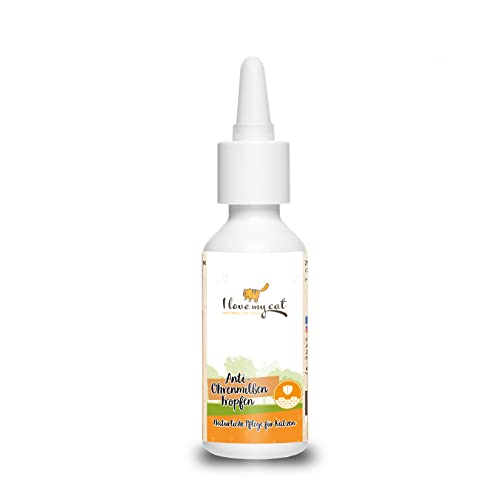 I love my cat Anti-Ohrenmilben Tropfen Hochwertige Pflegeprodukt für Katzen Die Tropfen enthalten weder chemische Zusätze noch andere potentiell schädliche Inhaltsstoffe 50 ml von I love my cat