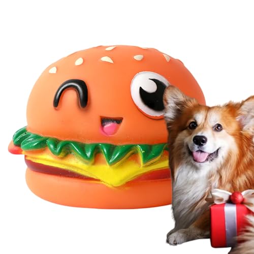 IAZE Hamburger Hundespielzeug, Quietschendes Hamburger-Hundespielzeug, Zahnbeißspielzeug, Mundreinigung Quietschspielzeug, Welpenkauspielzeug, Hundekauspielzeug für Langeweile und Training von IAZE