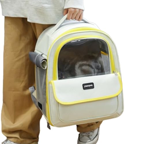 IAZE Katzen-Rucksackträger, blasenbelüftete Haustier-Tragetasche, Leichter, geräumiger Haustier-Outdoor-Rucksack, bequemes Katzenzubehör für Katzen und kleine Hunde von IAZE