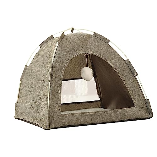 IAZE Katzenzelt, Katze Hund Tipi Zelt, Outdoor Tipi Haustierkäfig Haustierzelt, Tragbares Haustierzeltnest, Tipi Hundezelt Klein, Tragbares Haustierzelt Nest für Welpen und Kätzchen von IAZE