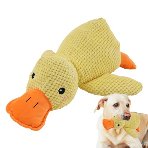 IAZE Pet Plush Duck Stuffed Toy, Stuffed Duck Dog Toy, Squeak Dogs Cute Animal Shape Toys, Calming Duck Dog Toy, Calming Duck Dogs, Cute No Stuffing Duck with Soft Squeaker von IAZE