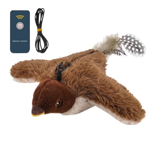 IAZE Spatz Katzenspielzeug, Interaktives Katzenspielzeug, Berührungsaktivierter Flattervogel Mit Katzenminze, Katzenminze Infused Bird Toy Wiederaufladbare Simulation Vogel Interaktives von IAZE