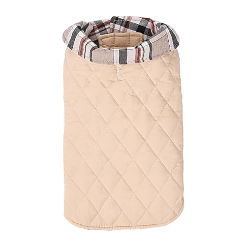 IAZE Warmer Hundemantel, wendbar, wasserdicht, winddicht, britischer Stil, kariert, Hundejacke für kaltes Wetter, mit Geschirr, Hunde-Winterjacke, Hundekleidung und Schneeanzug von IAZE