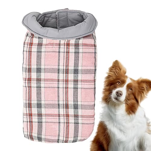 IAZE Warmer Hundemantel, winddicht, wendbar, britischer Stil, kariert, für kaltes Wetter, Schneeanzug für kleine, mittelgroße und große Hunde von IAZE