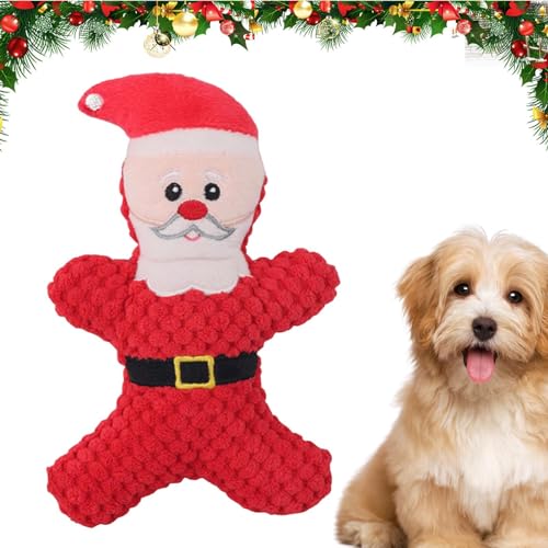 IAZE Weihnachten quietschendes Plüsch-Hundespielzeug | Weich gefülltes, langlebiges Haustierspielzeug mit Quietscher,Kauspielzeug für Welpen, weiches Haustierspielzeug, gefüllt, süß, langlebig, von IAZE