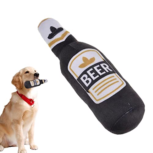 IBUGER Quietschspielzeug für Hunde,Langlebige Weinflasche Quietschendes Hundespielzeug | Langlebiges, zahnreinigendes, quietschendes Hundekauspielzeug für Hündchen von IBUGER