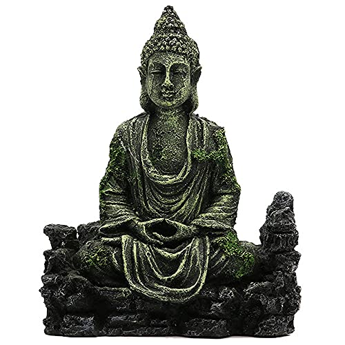 IBWell Aquarium-Dekoration, Buddha-Skulptur/Kopf-Skulptur, Aquarium-Dekoration, Ornament, große Aquarium-Dekorationen – 50 l von IBWell