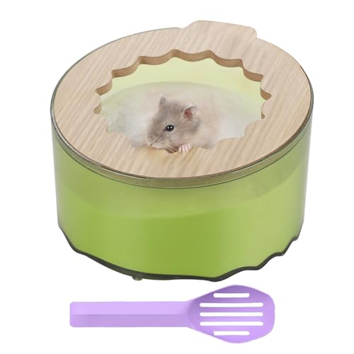 IBWell Grüne Hamster-Sand-Badebox und Katzentoilette – klein, leicht zu reinigen und zu installieren, multifunktional, ungiftiger Kunststoff und Holz von IBWell