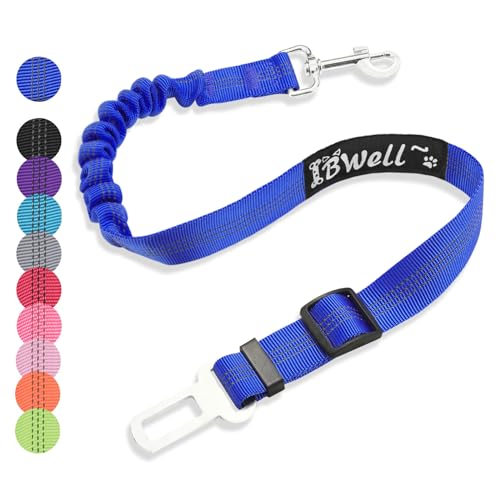 IBWell Hunde-Sicherheitsgurt für Auto mit elastischer Bungee-Leine, Auto-Leine für Hunde, Auto-Sicherheitsgurt für Hunde, IPCS (Blau) von IBWell