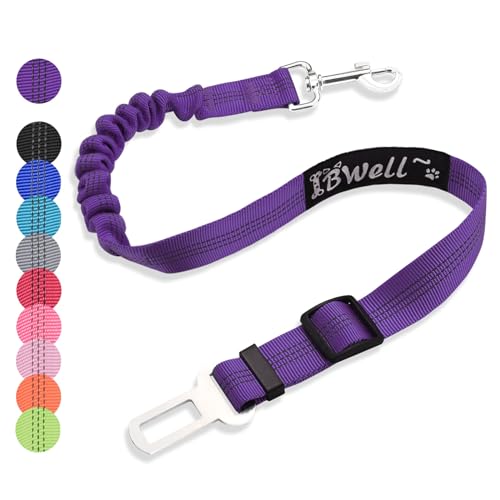 IBWell Hunde-Sicherheitsgurt für das Auto mit elastischer Bungee-Leine, Auto-Sicherheitsgurt für Hunde, Lila, 1 Stück - 70,1 cm von IBWell