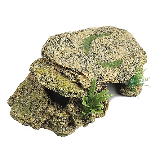 IBWell Leopard Gecko Hide Small Reptile Hides Resin Mini Reptile Basking Rock Humid Hide Turtle Cave Eidechse Hide Reptile & Amphibien Habitat Decor von IBWell