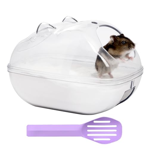 IBWell Transparent Hamster Sandbad Container Hamster Sandkasten Niedliche Hamsterform Hamsterkäfig Zubehör Bad hält Sand eingeschlossen von IBWell