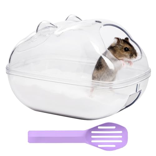 IBWell Transparent Hamster Sandbad Container Hamster Sandkasten Niedliche Hamsterform Hamsterkäfig Zubehör Bad hält Sand eingeschlossen von IBWell