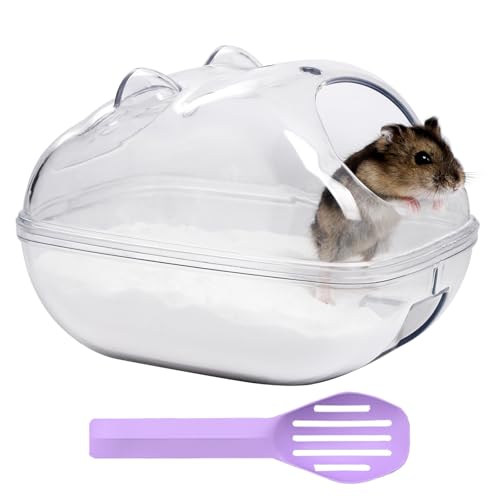 IBWell Transparent Hamster Sandbad Container Hamster Sandkasten Niedliche Hamsterform Hamsterkäfig Zubehör Bad hält Sand eingeschlossen von IBWell