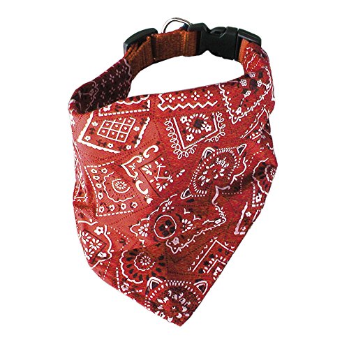 ICA Hundeschmuck Bandana Rot Paisley Halstuch Größe S für Hunde Sommer Lässig Cowboy Halstuch von ICA