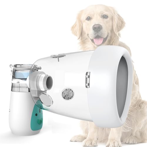 ICARE-PET Geräuschloser Inhalator für Haustiere mit Haustiermaske für alle Katzen und kleine Hunde, für Haustiere entwickelte Silikonmaske, Hundevernebler für Asthmaprobleme bei Haustieren (M) von ICARE-PET