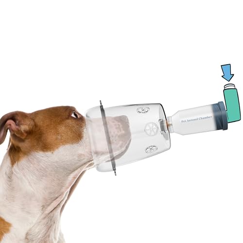 ICARE-PET Haustier-Aerosol-Inhalatorkammer für alle Katzen und kleine Hunde, von Haustieren entworfene Silikonmaske, passend für alle Katzen, Inhalator für Katzen und Kätzchen (Großer Hund) von ICARE-PET