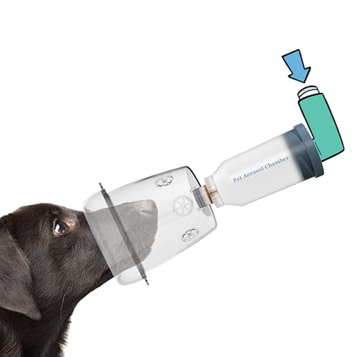 ICARE-PET Haustier-Aerosol-Inhalatorkammer für alle Katzen und kleine Hunde, von Haustieren entworfene Silikonmaske, passend für alle Katzen, Inhalator für Katzen und Kätzchen (Mittelgroßer Hund) von ICARE-PET