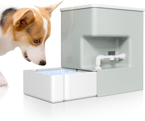 ICELEAF Automatischer Wasserspender für Haustiere, 8 l, ohne Schwerkraft, algenfrei, vermeidet Schmutzwasserrückfluss für Hunde und Katzen, einfaches Befüllen von oben, Wassernapf für Hunde, Katzen, von ICELEAF