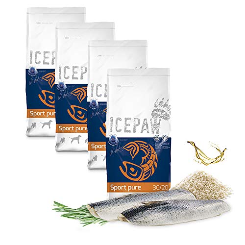 ICEPAW I Kombipaket I Trockenfutter für aktive Hunde I Sport pure 4 x 2 kg I Mit Hering und Reis I Für Sporthunde I 3 + 1 Sack gratis von ICEPAW by Michael Tetzner