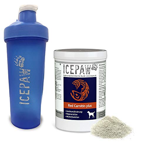 ICEPAW I Kombipaket für Hunde: Shaker und Red Carnitin 400g I Ausdauerförderung I Regeneration I Leistung I Muskelfunktion von ICEPAW by Michael Tetzner