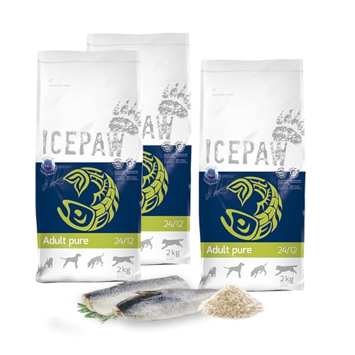 ICEPAW I Trockenfutter Adult Pure 3 x 2 kg I Mit Fisch (Hering) und Reis I Für normal aktive Hunde von ICEPAW by Michael Tetzner