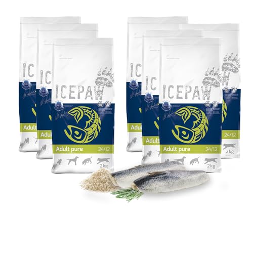 ICEPAW I Trockenfutter Adult Pure 7 x 2 kg I Mit Fisch (Hering) und Reis I Für normal aktive Hunde von ICEPAW by Michael Tetzner