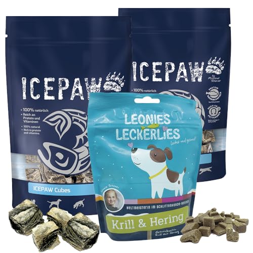 ICEPAW Kombipaket für Hunde I Cubes 2 x 100 g I Leonies Leckerlies 125 g von ICEPAW by Michael Tetzner