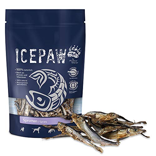 ICEPAW Sprotten (2 x 250g) I 100% Fisch I getrocknete Sprotten I Snack Zahnpflege für Katzen von ICEPAW by Michael Tetzner