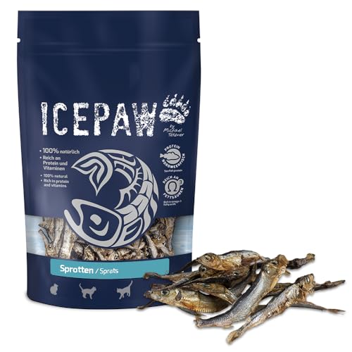 ICEPAW Sprotten (2 x 125g) I 100% Fisch I getrocknete Sprotten für Katzen von ICEPAW by Michael Tetzner