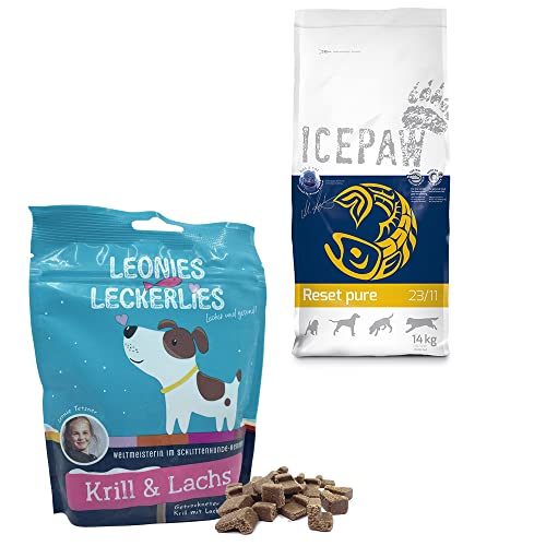 ICEPAW Kombipaket I Für futtersensible Hunde I High Premium Trockenfutter I Reset Pure 14 kg I Leonies Leckerlies 125 g von ICEPAW by Michael Tetzner