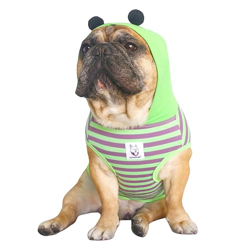 iChoue Halloween-Kostüme mit englischer Bulldogge, Hummel, für mittelgroße Hunde, kaltes Wetter, Wintermäntel, Französischer Mops, Pitbull, Boston Terrier, Grün/Violett, Größe XXL von ICHOUE