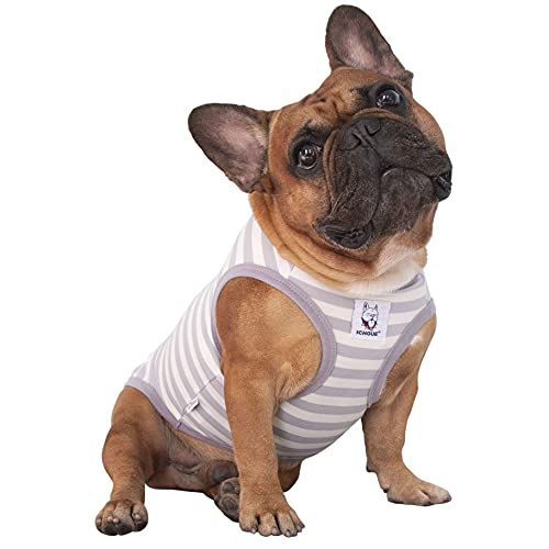 iChoue Mops, 100 % atmungsaktive Baumwolle, gestreift, Halloween-Weste, Kleidung für mittelgroße Hunde, Tank-Top, Welpen, Französische Bulldogge, Frenchie, Englischer Boston Terrier, Pitbull, von ICHOUE