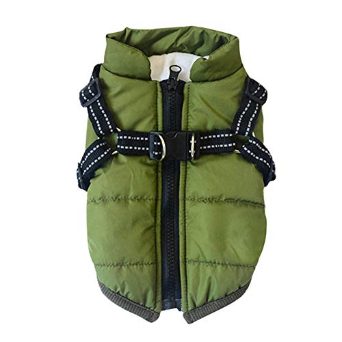 ICTOLOGY Dog Harness Coat, Winter Warm Dog Coat, Thick, Padded, Comfortable Cotton Winter Dog Jacket Vest, Windproof Snow Suit, Cold Weather Pets Clothing von ICTOLOGY