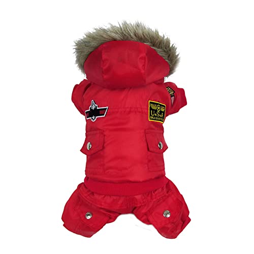 ICTOLOGY Pet Dog Fleece Warm Coat Kitten Puppy Hooded Jumpsuit Hundejacke Hund Wasserdicht Mantel Winter Hundemantel Hunde Verdicken Warme Mäntel für kleine Hunde Katzen, XS-XL von ICTOLOGY