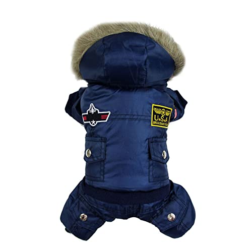 ICTOLOGY Pet Dog Fleece Warm Coat Kitten Puppy Hooded Jumpsuit Hundejacke Hund Wasserdicht Mantel Winter Hundemantel Hunde Verdicken Warme Mäntel für kleine Hunde Katzen, XS-XL von ICTOLOGY