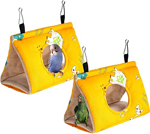 IDAHSOR 2 Stück Winter Warm Vogelnest Bett Hängematte Kuschelhütte Papagei Hauszelt Spielzeug Vogelkäfig Barsch für Sittich Wellensittiche Nymphensittiche Lovebird Kakadu Finch Hamster Chinchilla von IDAHSOR