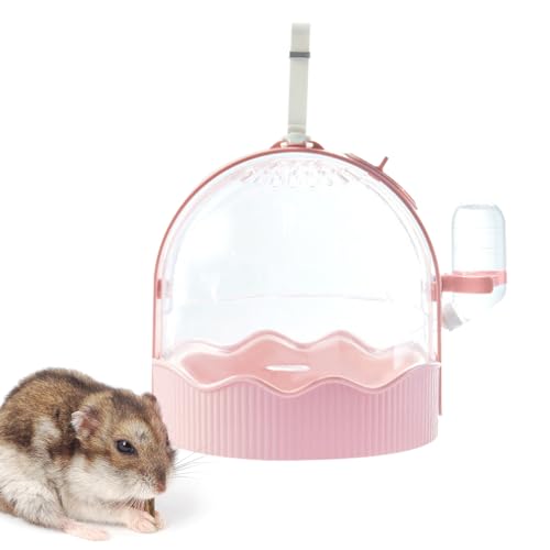 Hamster-Tragetasche, tragbare Hamster-Tragetasche, Haustier-Tragetaschen mit Wasserflasche, transparentes Fenster, Hamstertasche, Outdoor, Kleintier-Tragetasche, Ratten-Tragekäfig für Igel von IDIDOS