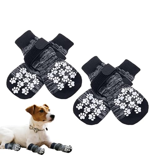 Hunde-Griffsocken, Baumwoll-Hundepfotenschutz, Rutschfeste Sohlen-Hundeschuhe, Waschbarer Hundefußwärmer, Bequeme Hundestiefel, Haustier-Griffsocken Für Große, Mittelgroße Und Kleine Hunde, Wandern, L von IDIDOS