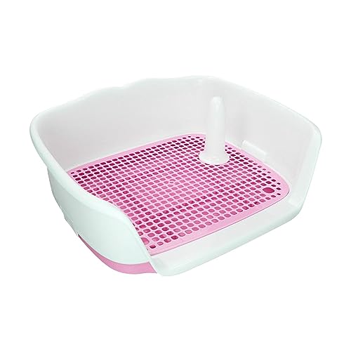 Hundetöpfchen Tablett, Indoor Dog Pee Tray Dog Litter Box Pee Pad Holder Dog Toilet With Detachable Post, Anti-Splash Heightened Dog Pee Pad Holder, Dog Potty Box For Cat, Puppy, Bunny von IDIDOS