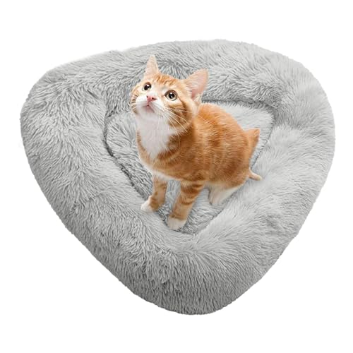 Katzen-Kuschelbett, Indoor-Katzenbetten, wärmendes Katzenbett, Plüsch, beruhigendes Kissen, Haustier-Schlafmatte, Hunde-Beruhigungskissen in Dreiecksform, bequeme Donut-Betten für Katzen und Hunde von IDIDOS