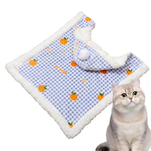 Katzen-Umhang, warmer Winter-Katzenumhang, Winterkleidung, Lammwolle, Flanellmantel, Katzen-Poncho-Umhang, niedlich, stilvoll, weich, warm, Haustier-Winterkleidung, Hunde-/Katzenkostüm, von IDIDOS