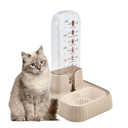 Katzen-Wasserspender – 500 ml Katzen-Wassernapf, Hunde-Wasserspender aus ABS-Material, automatischer Katzenfutterspender mit Siphon-Nachfüllung, Haustier-Wasserspender für Hunde, Kätzchen, Katzen von IDIDOS