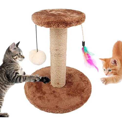 Katzenkratzbaum, 27 cm, weiches Spielzeug, Kätzchen-Kratzstange, Sisal, Anti-Kratzer, Plüsch-Katzen-Entlastungsspielzeug, Unterhaltung, vertikaler Schichtkratzer, Katzenkratzturm mit flauschigen von IDIDOS