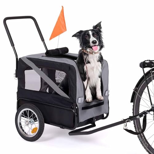 IDMarket - Fahrradanhänger für Hunde Tilly mit Reflektoren 128 x 52 x 102 cm für Haustiere von IDMarket