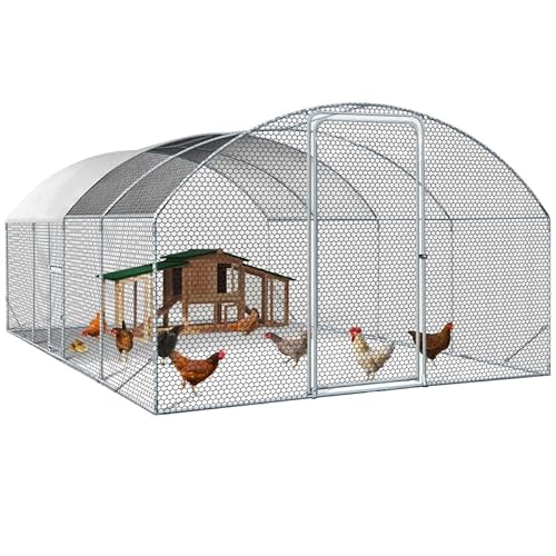 IDMarket - Gehege Hühnerstall, Kuppel, 15 m², Gittergehege, 3 x 5 m, mit Seitentür von IDMarket