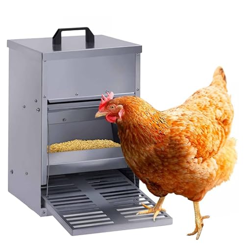IDMarket - Futterstation mit Pedal für Hühner, automatischer Spender, 5 kg, Schädlingsbekämpfung von IDMarket